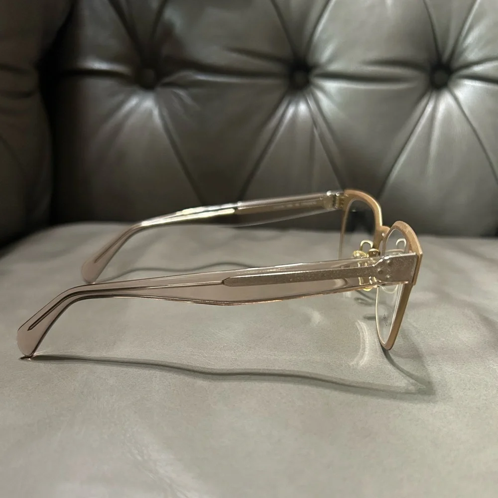CELINE CL41456 Titanium Gold Square Eyeglasses Made in Italy w/ Case